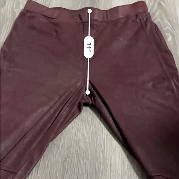 Free People Midnight Burgundy Faux Suede High Rise Ankle Leggings Size S - Picture 12 of 13
